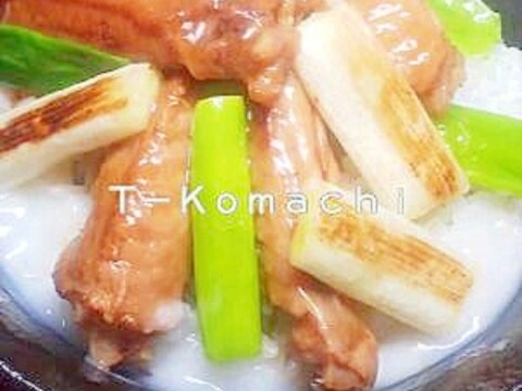 ガッツリやさしい☆鶏ネギ照り焼きのとろろ丼